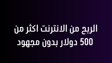 الربح من الانترنت اكثر من 500 دولار بدون مجهود