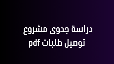 دراسة جدوى مشروع توصيل طلبات pdf