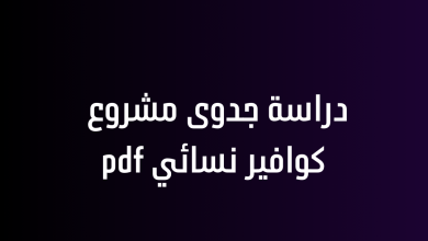 دراسة جدوى مشروع كوافير نسائي pdf