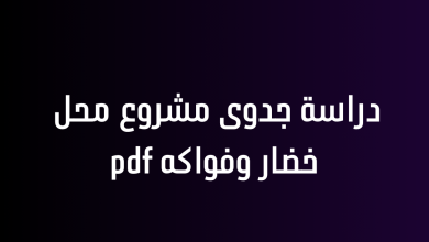 دراسة جدوى مشروع محل خضار وفواكه pdf