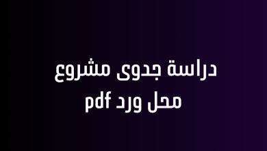 دراسة جدوى مشروع محل ورد pdf