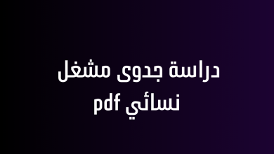 دراسة جدوى مشغل نسائي pdf