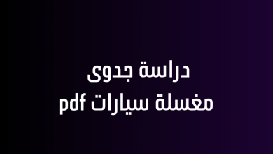 دراسة جدوى مغسلة سيارات pdf