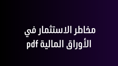 مخاطر الاستثمار في الأوراق المالية pdf