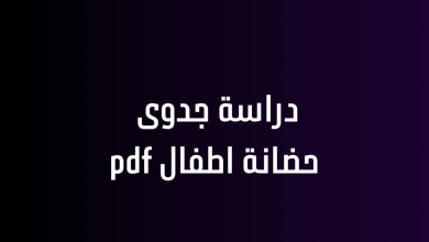 دراسة جدوى حضانة اطفال pdf