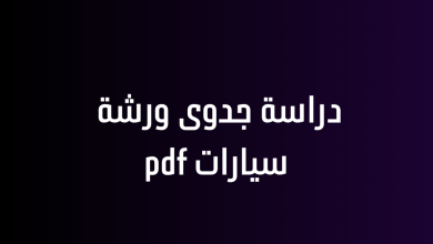 دراسة جدوى ورشة سيارات pdf