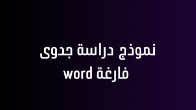 نموذج دراسة جدوى فارغة word