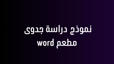 نموذج دراسة جدوى مطعم word