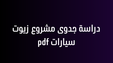 دراسة جدوى مشروع زيوت سيارات pdf