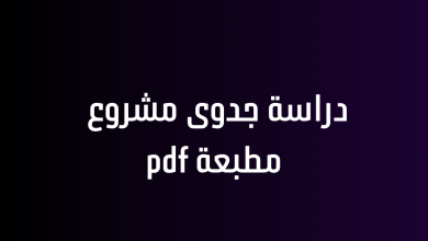 دراسة جدوى مشروع مطبعة pdf