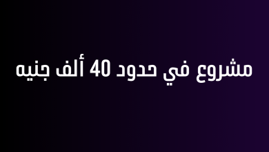 مشروع في حدود 40 ألف جنيه